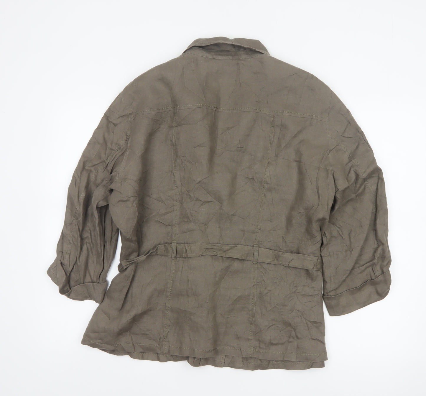 Gerry Weber Women’s Khaki Linen Belted Casual Jacket UK 18