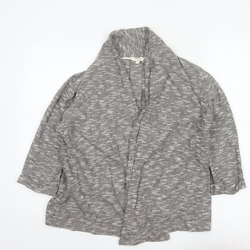 FatFace Women Grey Striped Open Cotton Jacket Size 12