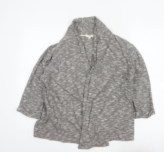 FatFace Women Grey Striped Open Cotton Jacket Size 12