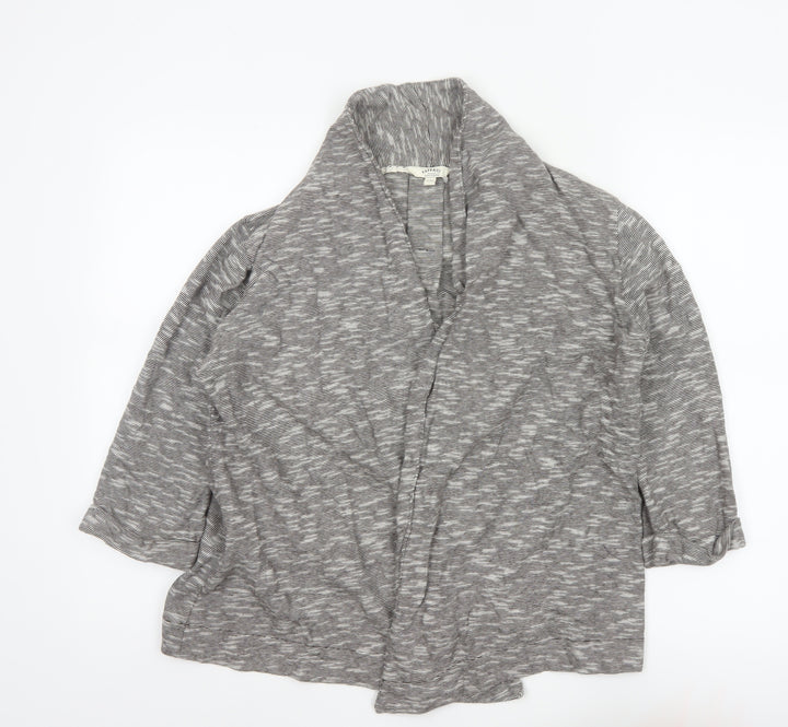 FatFace Women Grey Striped Open Cotton Jacket Size 12