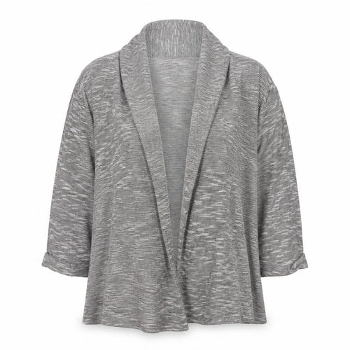 FatFace Women Grey Striped Open Cotton Jacket Size 12