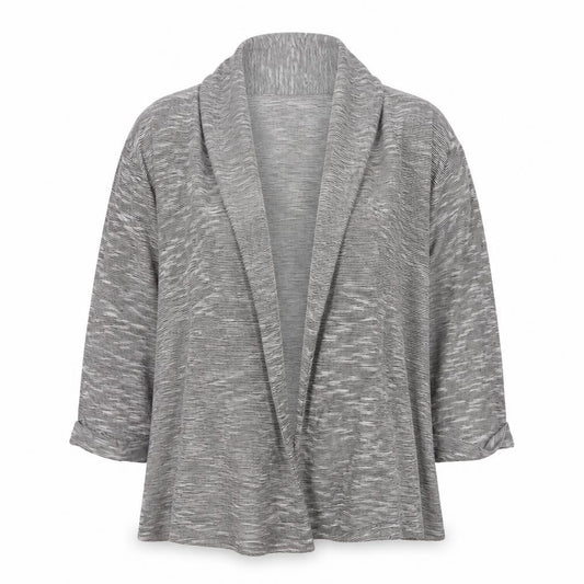 FatFace Women Grey Striped Open Cotton Jacket Size 12