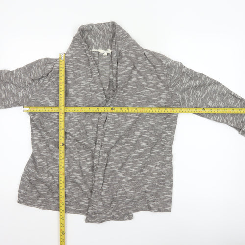 FatFace Women Grey Striped Open Cotton Jacket Size 12