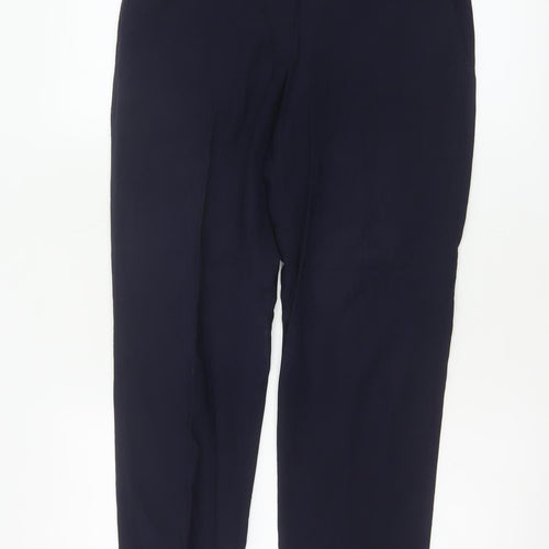 Jigsaw Women's Navy Wool Blend Cropped Trousers UK 8