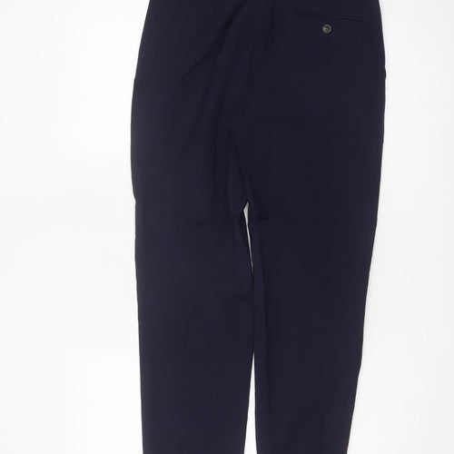 Jigsaw Women's Navy Wool Blend Cropped Trousers UK 8