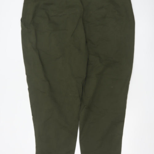 Next Women Olive Green Cotton Stretch Chino Trousers Size 24R