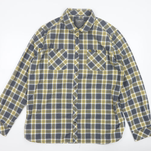 Craghoppers Men's Blue Check Flannel Long Sleeve Button-Up Shirt XL