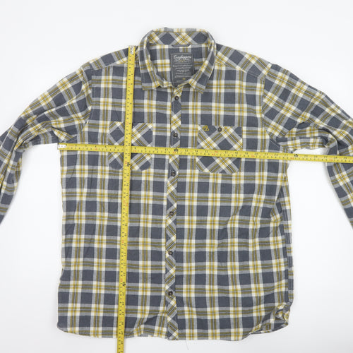 Craghoppers Men's Blue Check Flannel Long Sleeve Button-Up Shirt XL