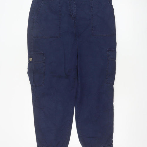 Marks and Spencer Women's Blue Cargo Trousers Size 14 Lyocell Blend