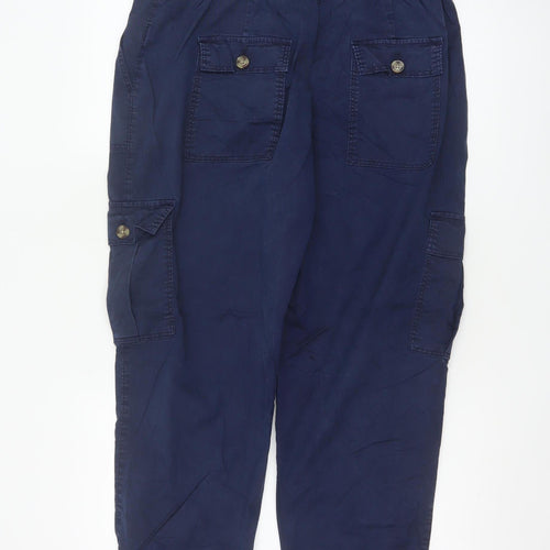 Marks and Spencer Women's Blue Cargo Trousers Size 14 Lyocell Blend