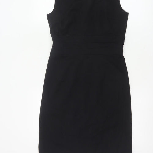 H&M Women Black Sheath Knee Length Dress Size 8 Workwear