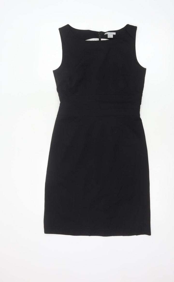 H&M Women Black Sheath Knee Length Dress Size 8 Workwear