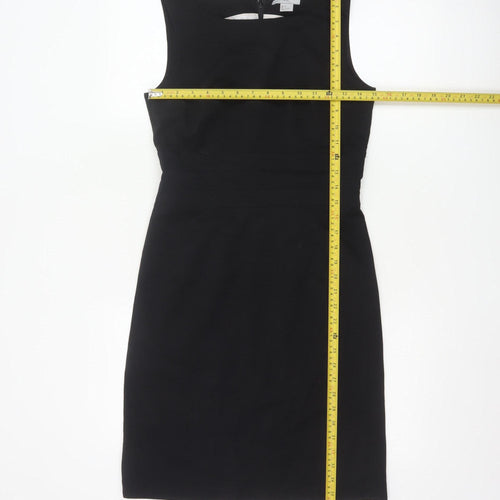 H&M Women Black Sheath Knee Length Dress Size 8 Workwear