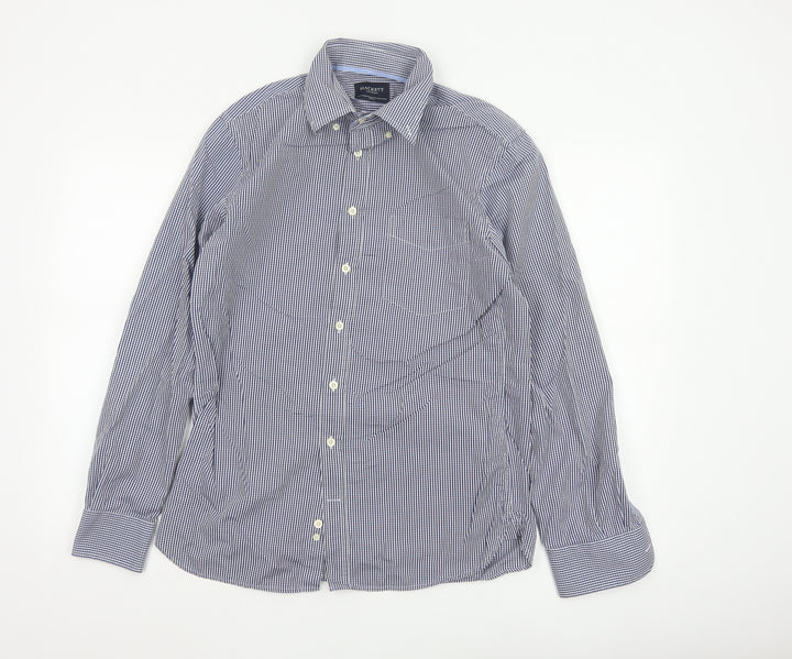 Hackett London Men's Blue Check Slim Fit Long Sleeve Shirt Size S