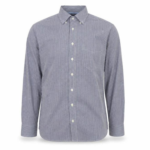 Hackett London Men's Blue Check Slim Fit Long Sleeve Shirt Size S
