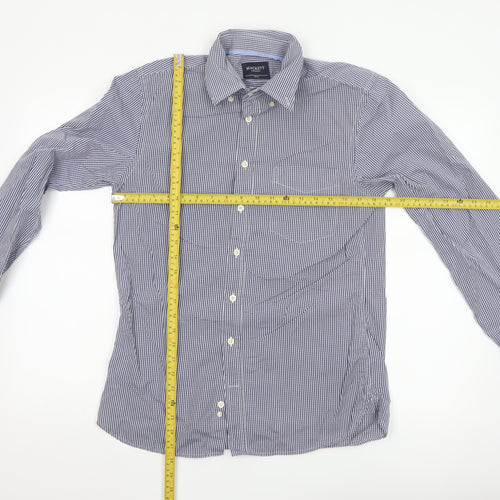 Hackett London Men's Blue Check Slim Fit Long Sleeve Shirt Size S