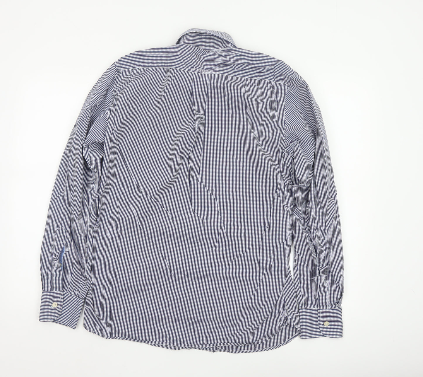 Hackett London Men's Blue Check Slim Fit Long Sleeve Shirt Size S