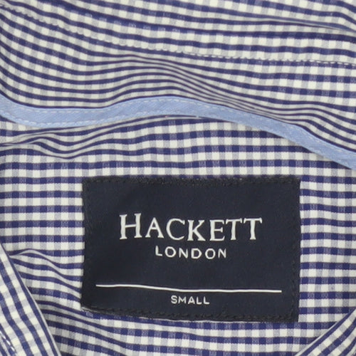 Hackett London Men's Blue Check Slim Fit Long Sleeve Shirt Size S