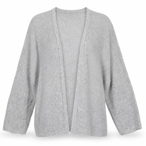 Pull&Bear Women Grey Chunky Knit Open Cardigan Size 12
