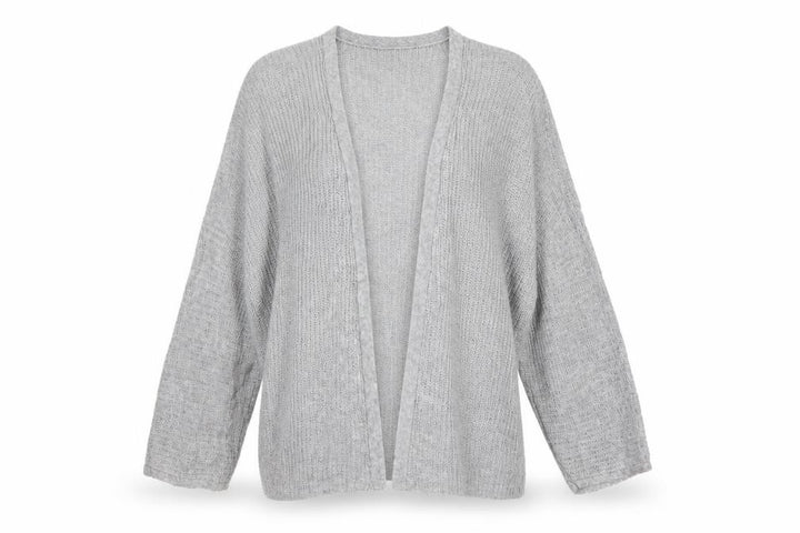 Pull&Bear Women Grey Chunky Knit Open Cardigan Size 12
