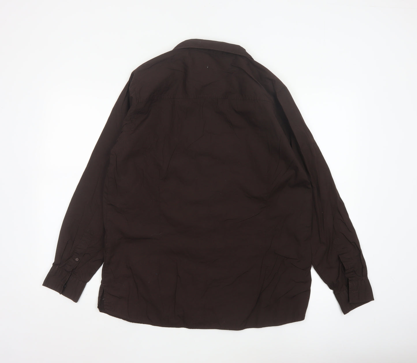 Hawkshead Women Brown Cotton Long Sleeve Button-Up Shirt Size 18