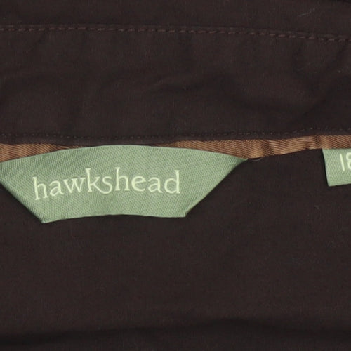 Hawkshead Women Brown Cotton Long Sleeve Button-Up Shirt Size 18
