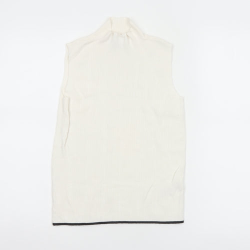 Marks and Spencer Women Ivory Roll Neck Sleeveless Knit Top Size 12