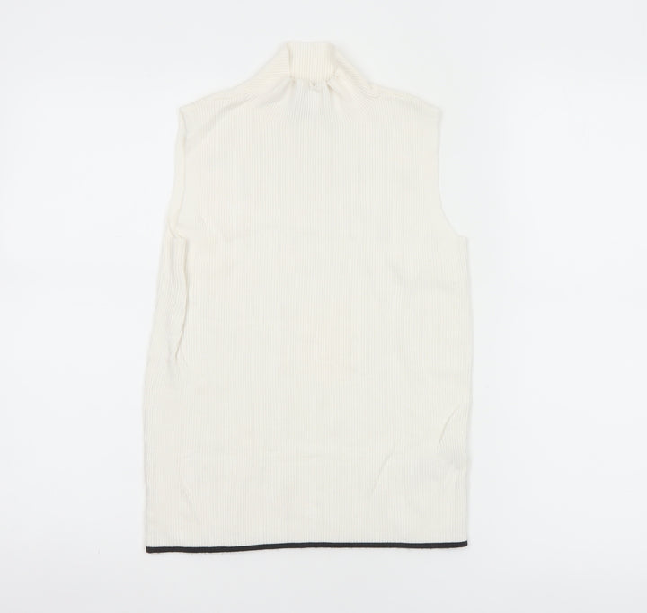 Marks and Spencer Women Ivory Roll Neck Sleeveless Knit Top Size 12