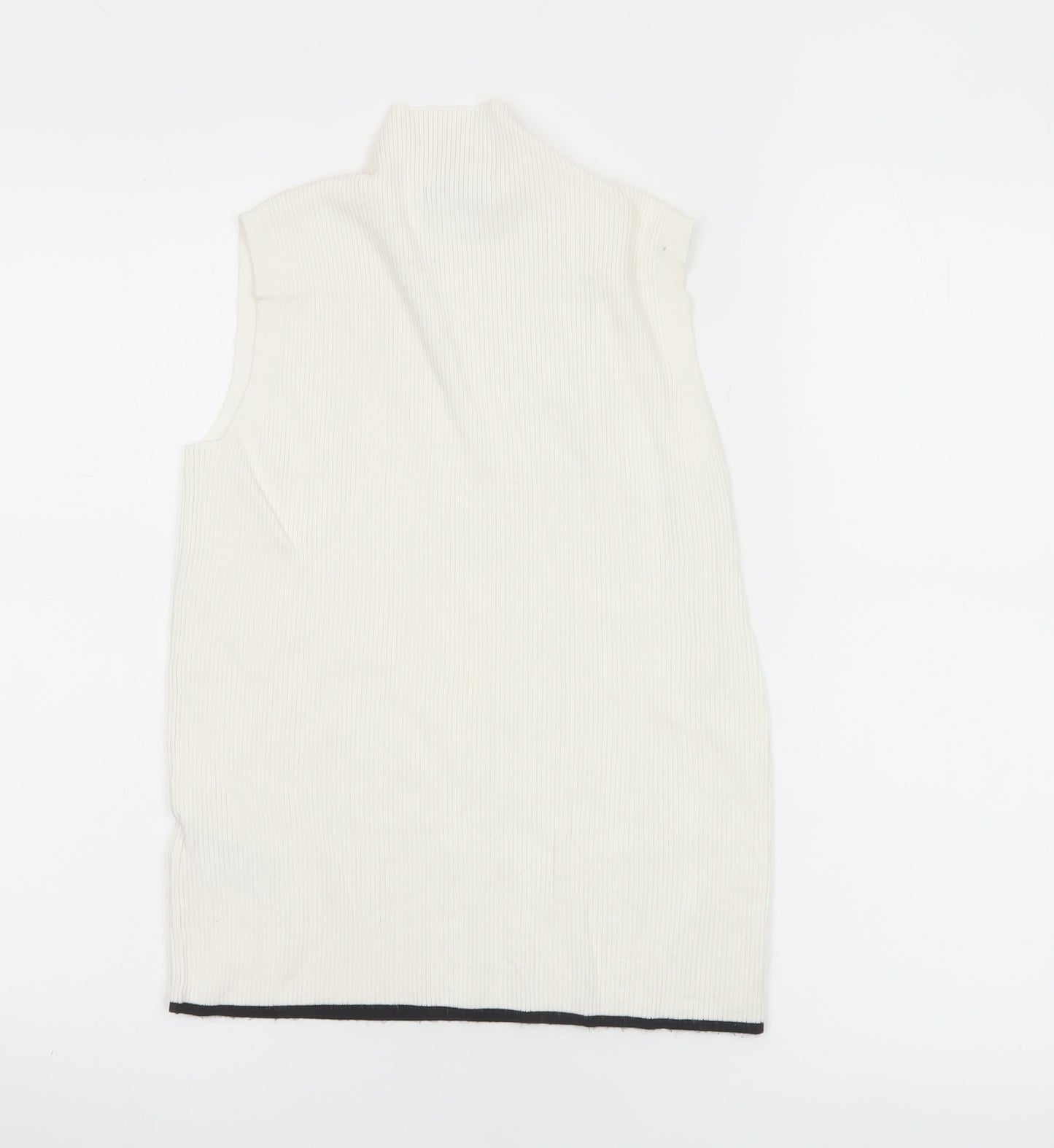 Marks and Spencer Women Ivory Roll Neck Sleeveless Knit Top Size 12