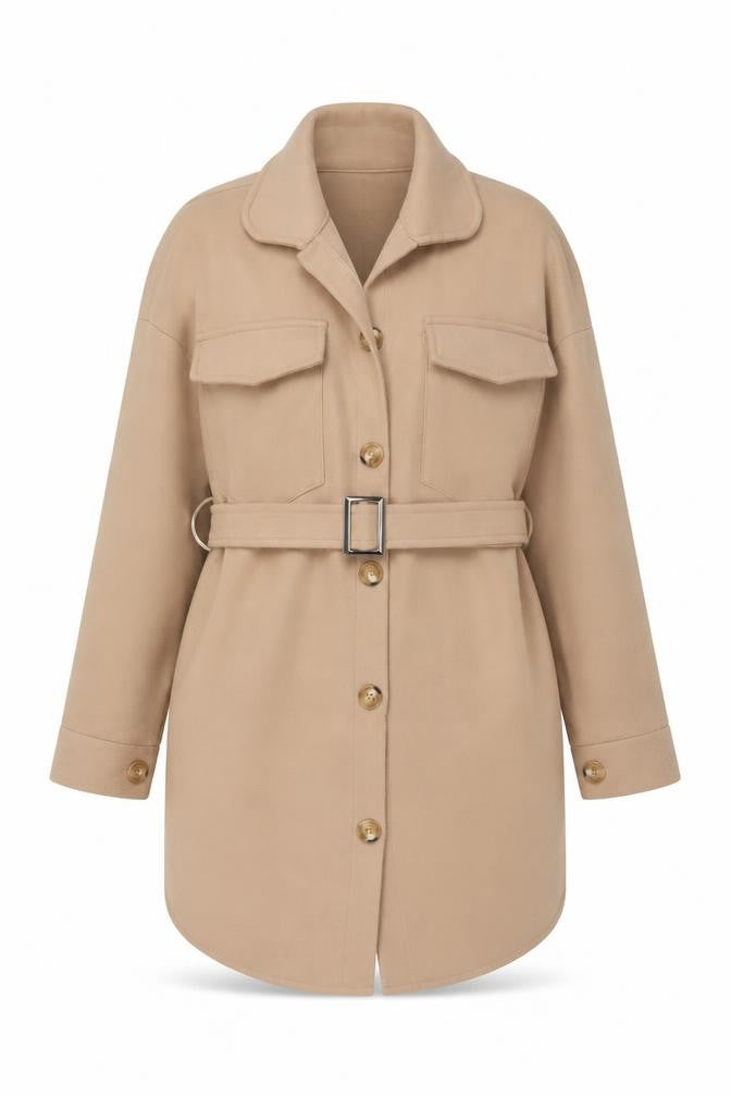 I Saw It First Women's Beige Belted Trench Coat Size S