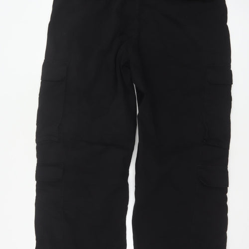 Bershka Women’s Black Cargo Trousers Size 16 Cotton Casual Utility