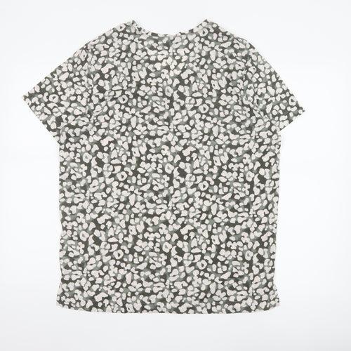 Marks and Spencer Women’s Green Animal Print V-Neck Blouse Size 14