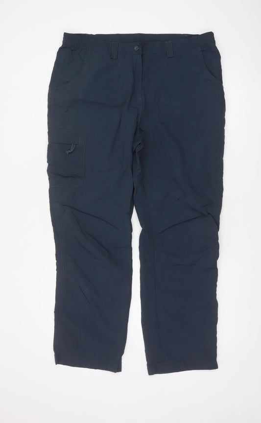 Mountain Warehouse Womens Blue Size 16 Cargo Trousers Nylon Outdoor