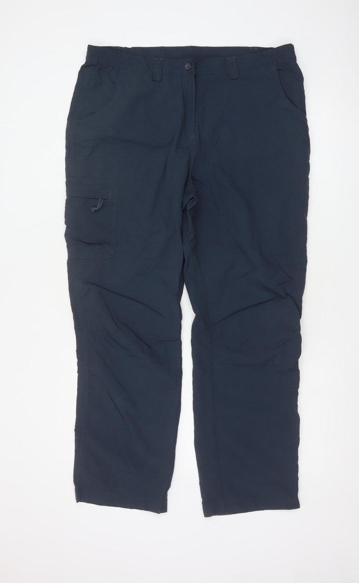 Mountain Warehouse Womens Blue Size 16 Cargo Trousers Nylon Outdoor