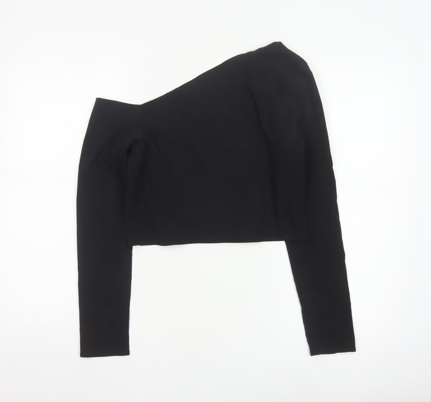 Stradivarius Women Black One Shoulder Cropped Top Size 12