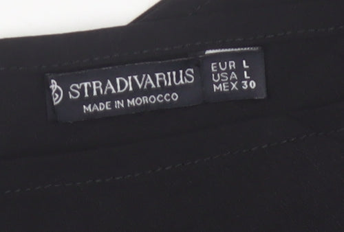 Stradivarius Women Black One Shoulder Cropped Top Size 12