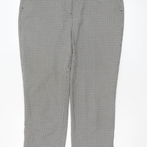 Marks and Spencer Women's Black Mix Geometric Trousers UK 14 Long