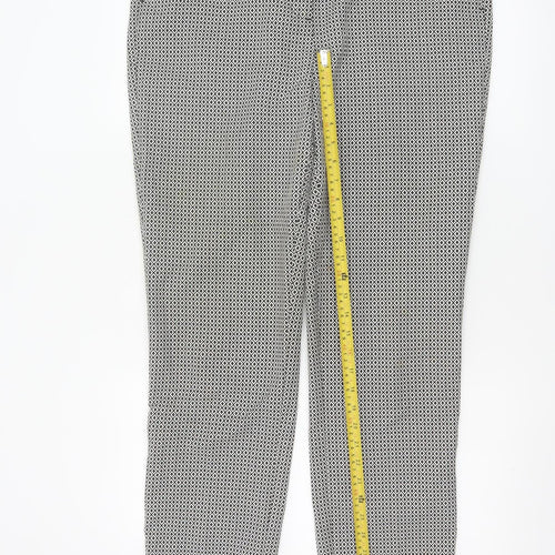 Marks and Spencer Women's Black Mix Geometric Trousers UK 14 Long