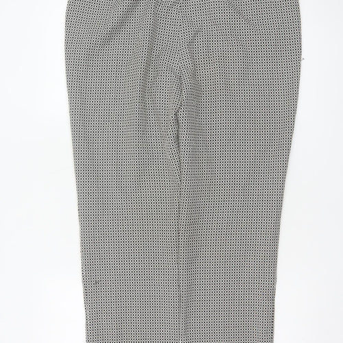 Marks and Spencer Women's Black Mix Geometric Trousers UK 14 Long