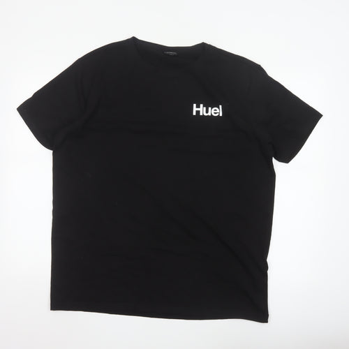 Huel Men’s Black Cotton Elastane Crew Neck 2XL T-Shirt