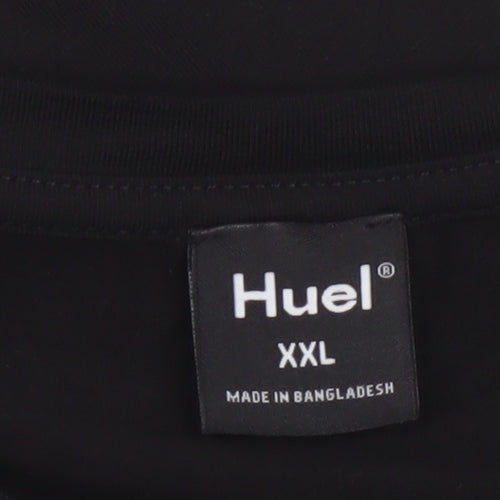 Huel Men’s Black Cotton Elastane Crew Neck 2XL T-Shirt