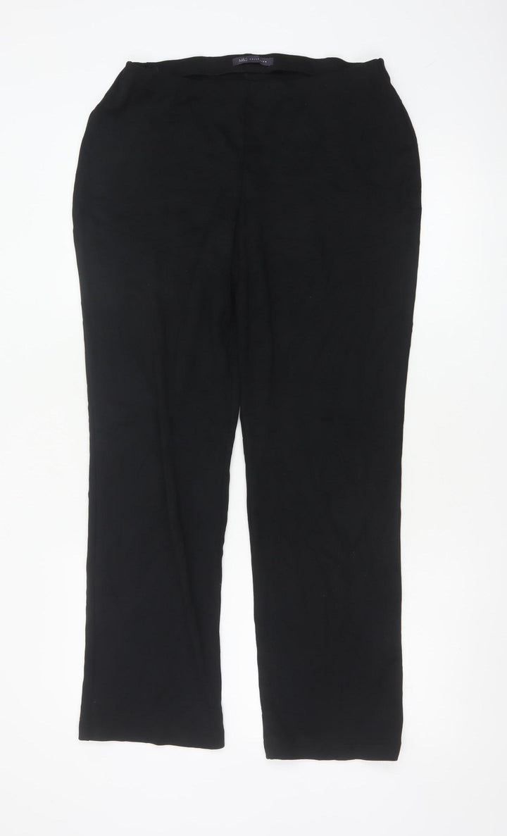 Marks and Spencer Womens Black Size 12 Straight Leg Stretch Trousers