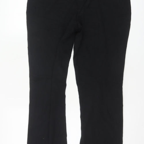 Marks and Spencer Womens Black Size 12 Straight Leg Stretch Trousers