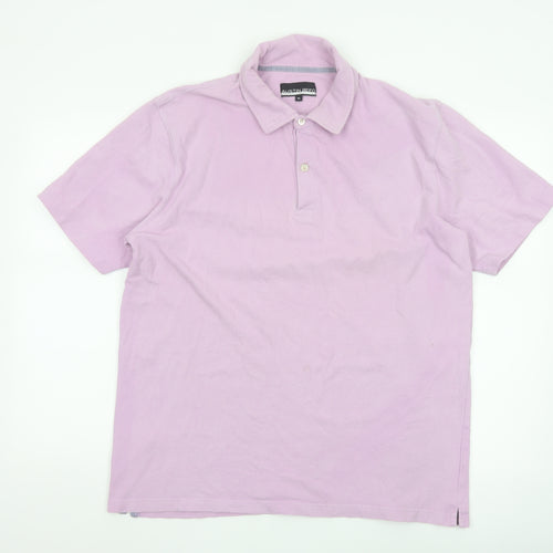 Austin Reed Men's Pink Cotton Polo Shirt XL Regular Fit