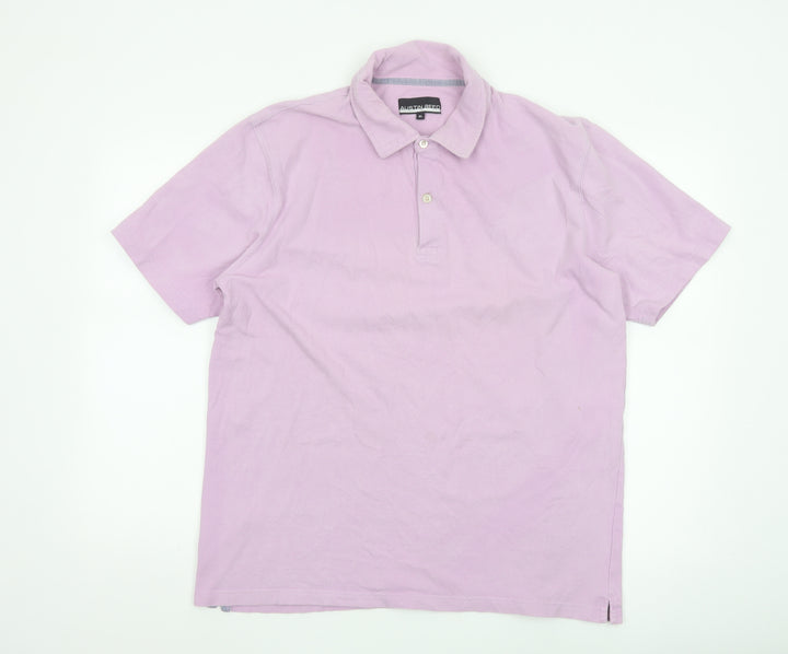 Austin Reed Men's Pink Cotton Polo Shirt XL Regular Fit