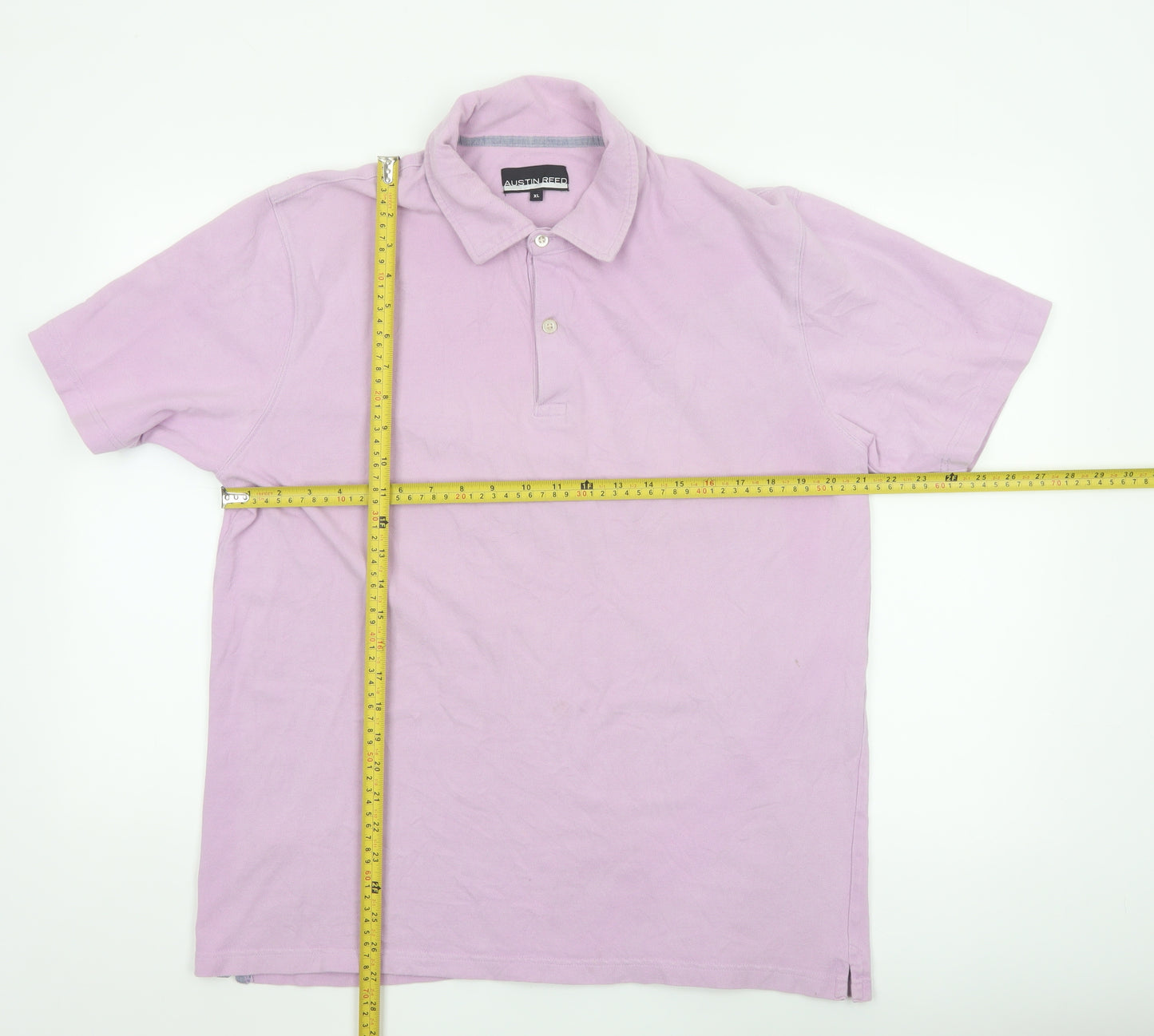 Austin Reed Men's Pink Cotton Polo Shirt XL Regular Fit