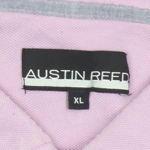 Austin Reed Men's Pink Cotton Polo Shirt XL Regular Fit