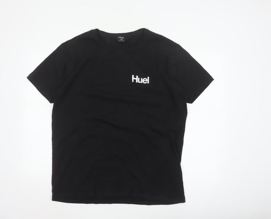 Huel Men's Black 2XL Crew Neck Cotton T-Shirt