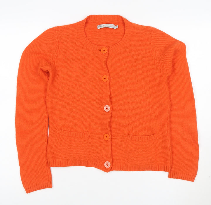 Seasalt Cornwall Women’s Orange Cardigan UK 8 Merino Wool Knit