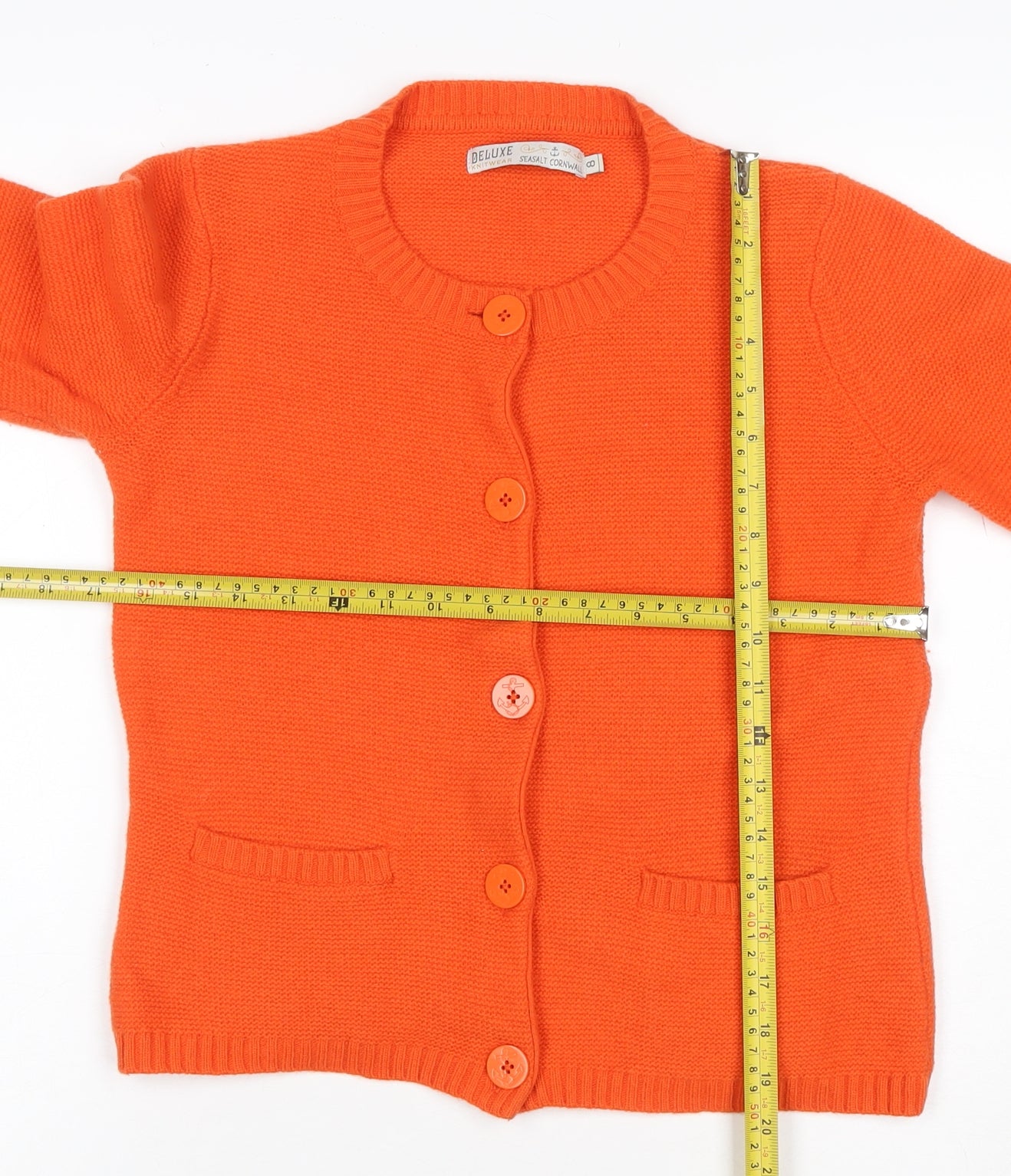 Seasalt Cornwall Women’s Orange Cardigan UK 8 Merino Wool Knit